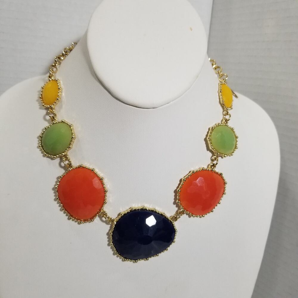 Sofia 14" 2 1/2"ex. gold tone colorful necklace 1.1648